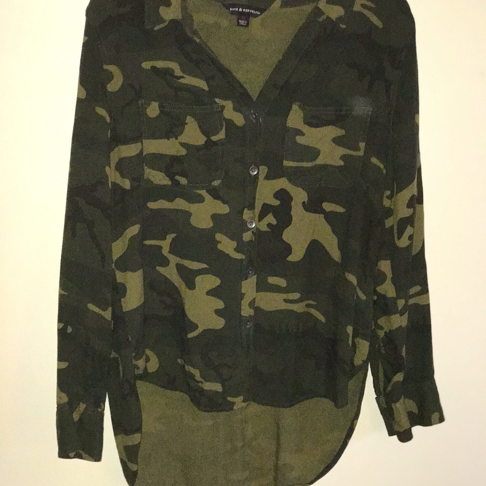 Camo Button Down